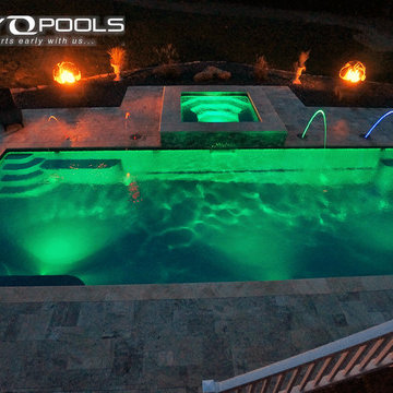 Fiberglass Pool 16' x 41' with 9' x 9' Spa