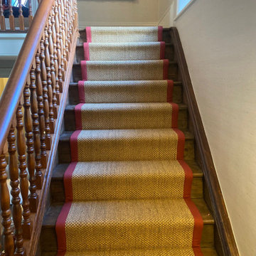 Sisal Oriental Topaz with Herringbone Paprika Cotton Binding
