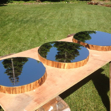 Custom Cut Mirror on Balm of Gilead Tree Slices