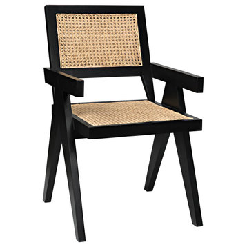 Jude Chair with Caning, Black