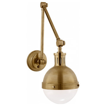 Hicks Library Light, 1-Light, Hand-Rubbed Antique Brass, 17.75"H