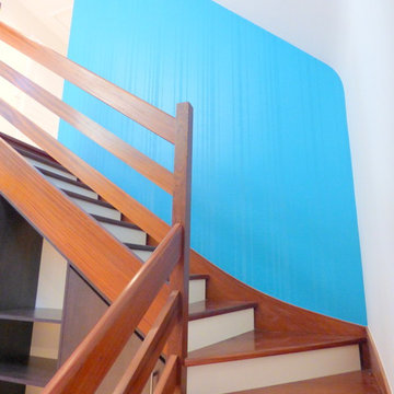 bleu, bois, lin