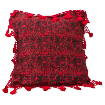 Tactic Crimson Cotton Cushion Cover