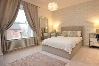 This is an example of a contemporary bedroom in Manchester.