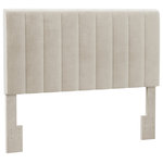 Hillsdale Furniture - Hillsdale Crestone Channel Tufted Upholstered Full/Queen Size Headboard - Bring the glamour of a luxury resort to your bedroom with this chic upholstered headboard.  This full or queen size headboard is crafted from a blend of hardwood and upholstery and showcases a streamlined silhouette that looks good in any modern bedroom.  This stately headboard offers a comfortable and stable spot to lean on while reading or watching TV. Covered in a velvet-look polyester fabric in a luxurious cream hue, it has deep channel tufting that lures you into the bed for a peaceful night's sleep.  Assembly required.
