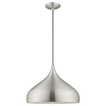 Livex Lighting - Livex Lighting 41174-66 Metal Shade - 15.75" One Light Mini Pendant - The modern, minimal look comes in a chic brushed aMetal Shade 15.75" O Brushed Aluminum Bru *UL Approved: YES Energy Star Qualified: n/a ADA Certified: n/a  *Number of Lights: Lamp: 1-*Wattage:60w Medium Base bulb(s) *Bulb Included:No *Bulb Type:Medium Base *Finish Type:Brushed Aluminum