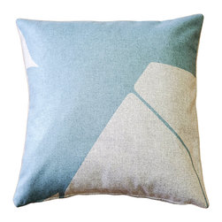 Pillow Decor - Boketto Paradiso Blue Throw Pillow 19x19, with Polyfill Insert - Decorative Pillows