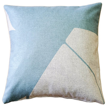 Boketto Paradiso Blue Throw Pillow 19x19, with Polyfill Insert