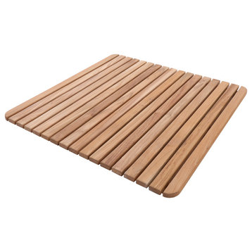 Nordic Style Teak Natural Square Shower and Bath Mat 24"x24"
