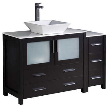 Fresca Torino 48" Espresso Modern Bathroom Cabinets With Top and Vessel Sink