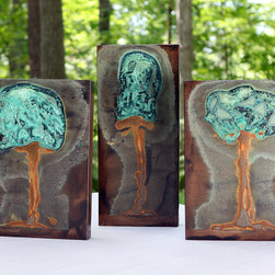 "Patina Trees" by Ruby Rose Studio - Mixed Media Art