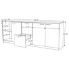 86.5" Modern Reagan Black Oak Wood Cabinet Storage Drawers 4 Storage Doors