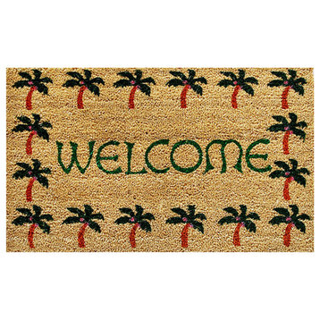 Palm Tree Border Welcome Doormat