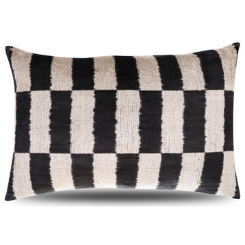 Canvello Decorative Black and White Throw Pillow, 16"x24"