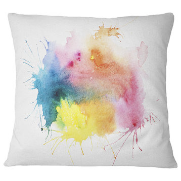 Abstract Blots Aquarelle Art Abstract Throw Pillow, 16"x16"