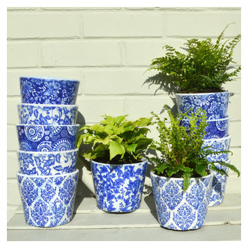Blue Dutch Plant Pots (set of 3)