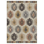 Addison Rugs - Machine Washable Indoor/Outdoor Chantille ACN983 Beige 8' x 10' Rug - Our area rug's southwest overscaled motifs and neat border infuse transitional design with a touch of southwestern essence. With UV stabilization, it's perfect for both indoor and outdoor use, the ultra-thin construction ensures it lays flat underfoot, and because it's machine-washable, it's a dream for families with pets.