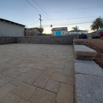 Rustic Retaining Wall and Pavers
