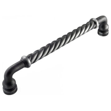 Twisted Appliance Pull, 12" c/c, Distressed Nickel