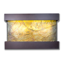 Falling Leaves Slate Fountain with Oil Rubbed Bronze Finish - Indoor Fountains