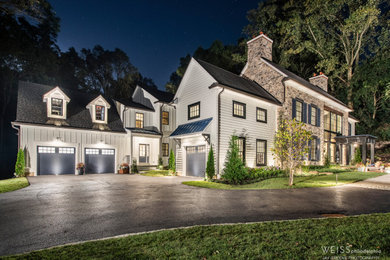 Farmhouse exterior home idea in Philadelphia