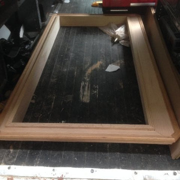 Oak trim work, fish tank