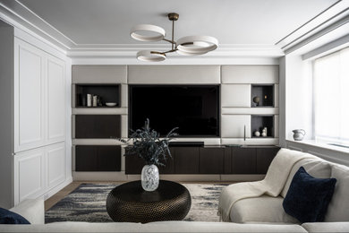 Transitional family room photo in New York