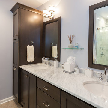 Darkwood Vanity - His & Hers with Extra Storage!