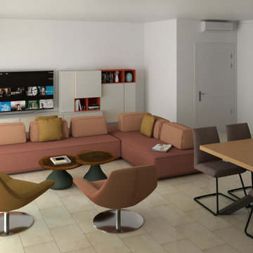 OPEN SPACE CON DIVANO MODULARE
