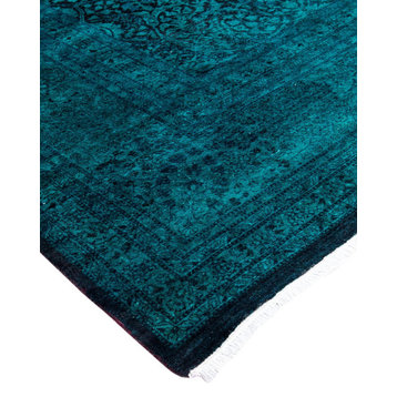 Fine Vibrance, One-of-a-Kind Hand-Knotted Area Rug Green, 9' 1" x 11' 10"