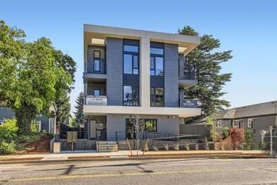 Example of a minimalist exterior home design in Portland