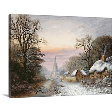 Winter landscape, 1869 Wrapped Canvas Art Print, 16"x12"x1.5"