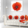 Red Poppy Blossom Close Up Floral Throw Pillow, 16"x16"