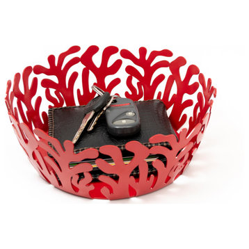 Decorative Centerpiece Basket, Mango Steam , Red