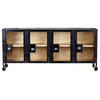 Bronx Industrial Tool Locker Console, Black With White Interior