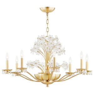 Valley Beaumont 10 Light Chandelier, Aged Brass/Clear Glass, 4438-AGB Chandeliers - by ShopFreely | Houzz