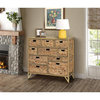 Gallerie Decor Rio 10-Drawer Transitional Metal Cabinet in Natural