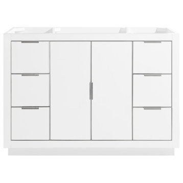 Avanity Austen 48 in. Vanity Only in White with Silver Trim