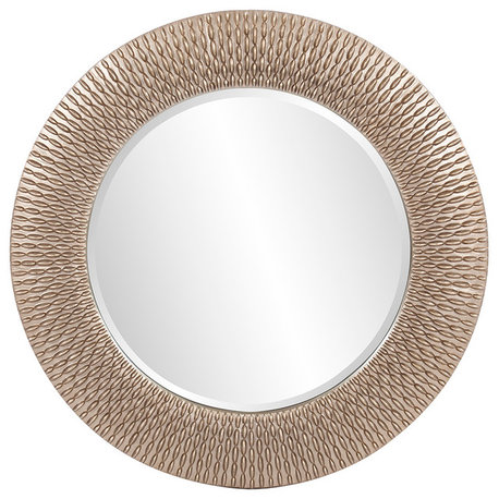 Howard Elliott Bergman Round Mirror, Silver