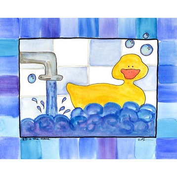 Rubber Duckie is the Name, Ready To Hang Canvas Kid's Wall Decor, 8 X 10