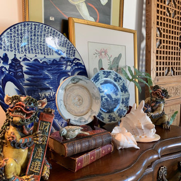 BOLD ACCESSORIES! Colors, layering and scale make this interesting.