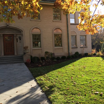 Elegant bluestone walkway on 45 rotation