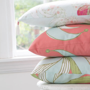Custom pillows and linen tassels for customer in Maine