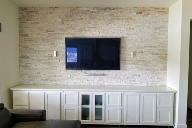 Stone Wall and Cabinets