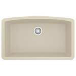Karran USA - Karran Undermount Quartz Composite 32" Single Bowl Kitchen Sink, Bisque - Karran QU-712 sweeping curved rear bowl wall gives this enormous single bowl design a stylish flair. Its quartz composite material gives it outstanding durability and will provide years of trouble-free use. This 33-inch quartz single bowl easy to install undermount design is available in a selection of 6 rich color choices to compliment any decor. Let this single bowl quartz kitchen sink help you in the day to day kitchen tasks.