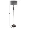 Eclectic Classical Iron and Polyester Floor Lamp, Gray