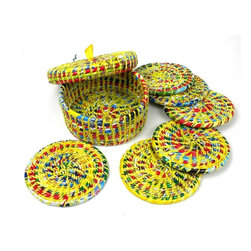 Jeevankala (T) - Recycled Wrapper Coasters Box Set of 6 - Coasters