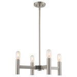 Livex Lighting - Livex LightiCopenhagen, 4 Light Mini Chandelier, Brushed Nickel/Satin Nickel - Exposed bulb sockets are fixed over satin brass wiCopenhagen 4 Light M Brushed NickelUL: Suitable for damp locations Energy Star Qualified: n/a ADA Certified: n/a  *Number of Lights: 4-*Wattage:60w Medium Base bulb(s) *Bulb Included:No *Bulb Type:Medium Base *Finish Type:Brushed Nickel