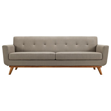 Modern Contemporary Upholstered Sofa, Granite Fabric