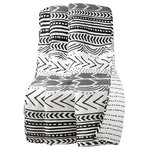 Triangle Home Fashions - Hygge Geo Reversible Throw 50x60, Black/White - This reversible throw blanket is lightweight and is perfect for those who love Scandinavian style and design. The front features stripes of various geometric patterns, while the reverse features a simple pin stripe design printed on 100% cotton.
